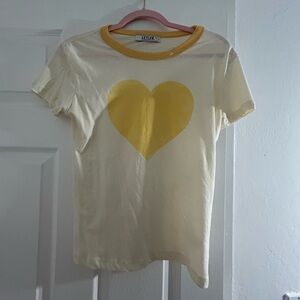 Maeve Heart Ringer Tee NWT Anthropologie LETLUV